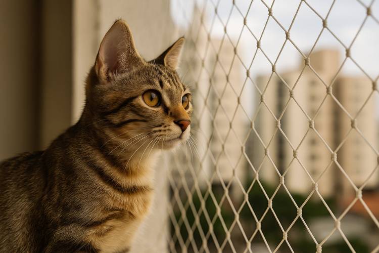 Rede de proteção para gatos